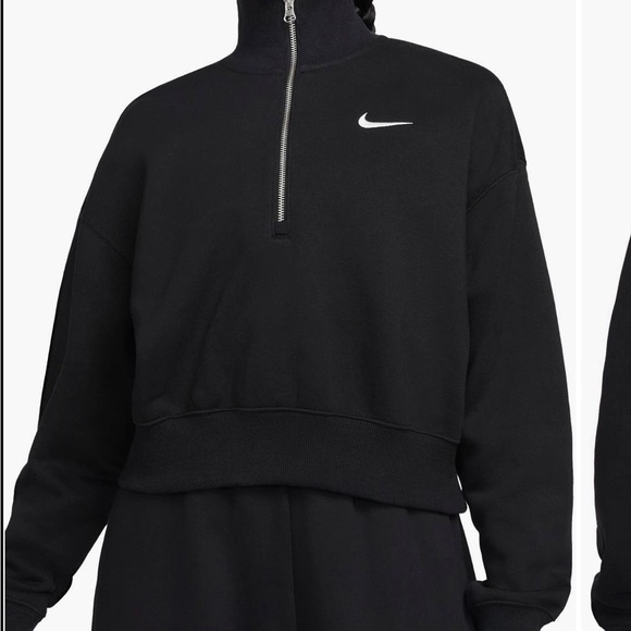 nike sportswear phoenix fleece crop quarter zip up sweatshirt - Picture 1 of 6